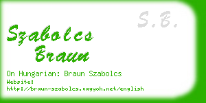 szabolcs braun business card